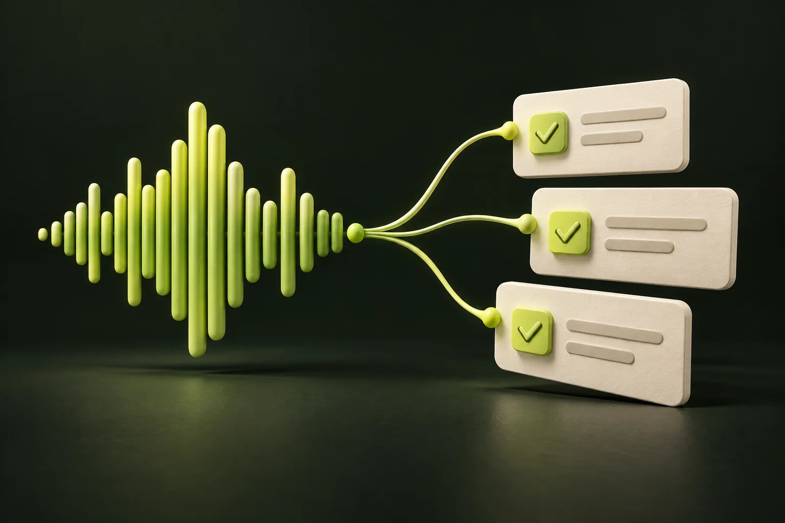 Task dealer: voice notes to tasks: concept illustration