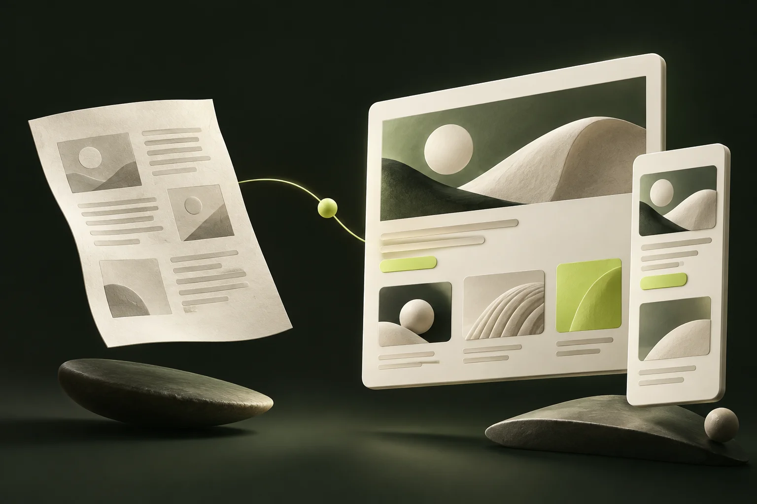Marketing pages and blog: concept illustration